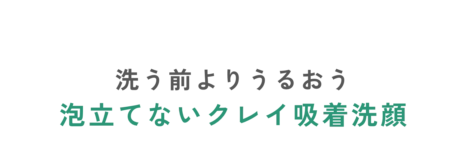洗う前よりうるおう 泡立てないクレイ吸着洗顔